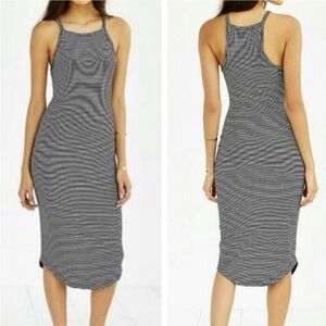 Urban Outfitters Silence and Noise Sleeveless Striped Midi Dress - Gray